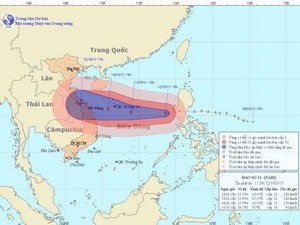 Storm 'Nari' enters East Sea (Photo: he National Hydro Meteorological Forecasting Center)